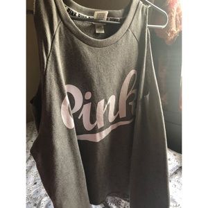 PINK LONG SLEEVE CROP SWEATSHIRT